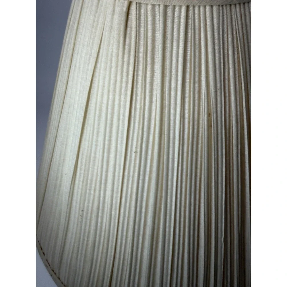 Vintage Ivory Pleated Fabric Large Lamp Shade 12x16